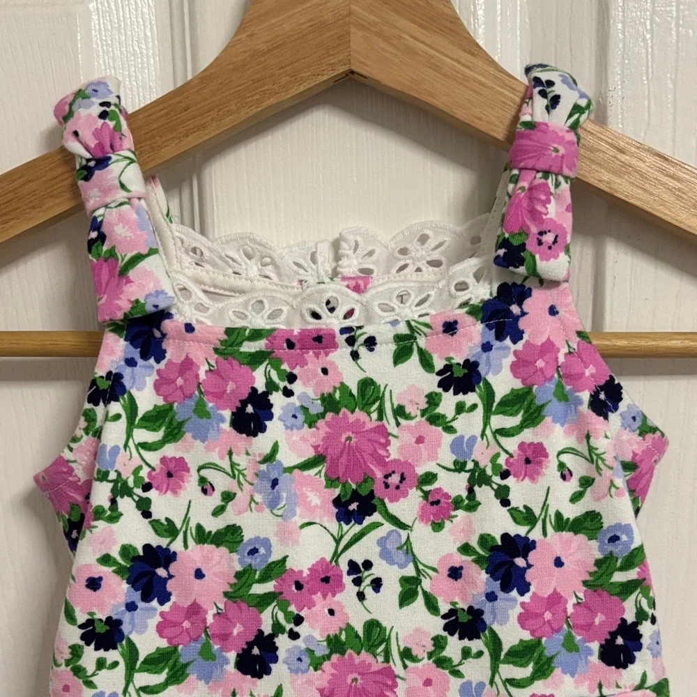 Janie and Jack Pink Floral Tiered Sundress with Lace Trim New 18-24 Months